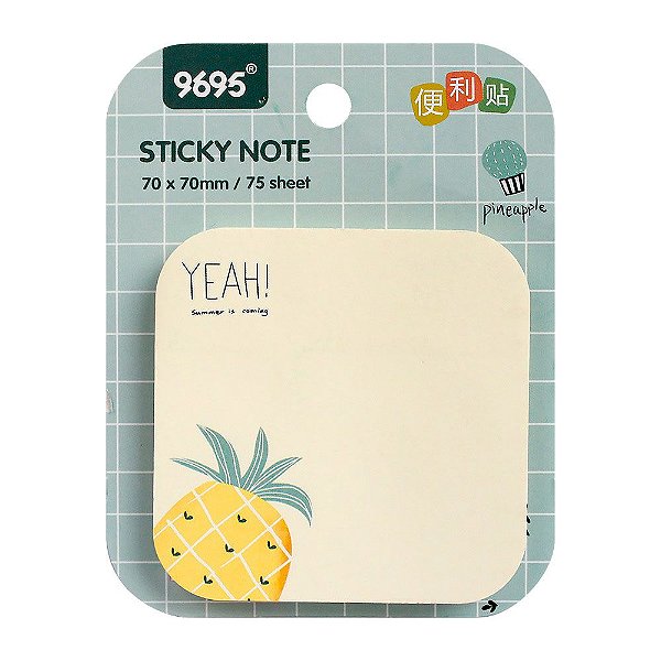 Bloco Autoadesivo Sticky Notes Abacaxi 9695 - Yeah Verde
