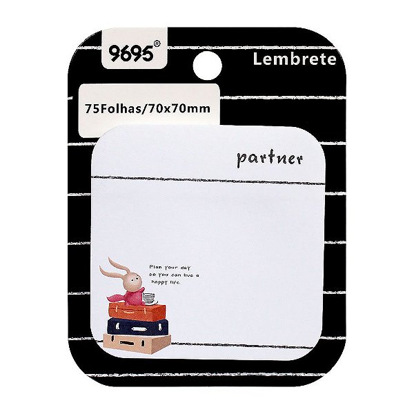 Post-it Sticky Notes Animais 9695 - Preto Coelho