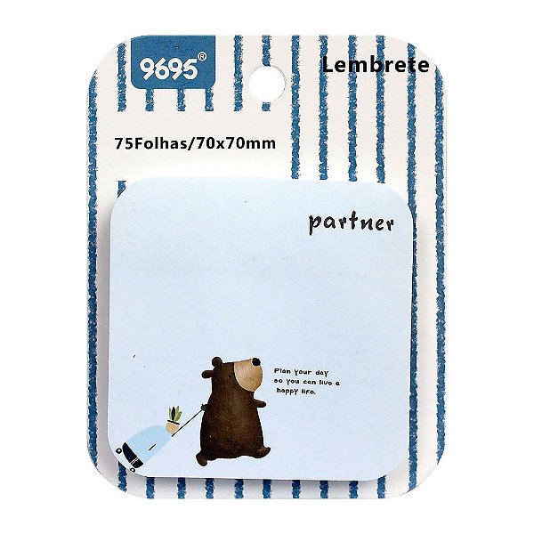 Post-it Sticky Notes Animais 9695 - Azul Urso