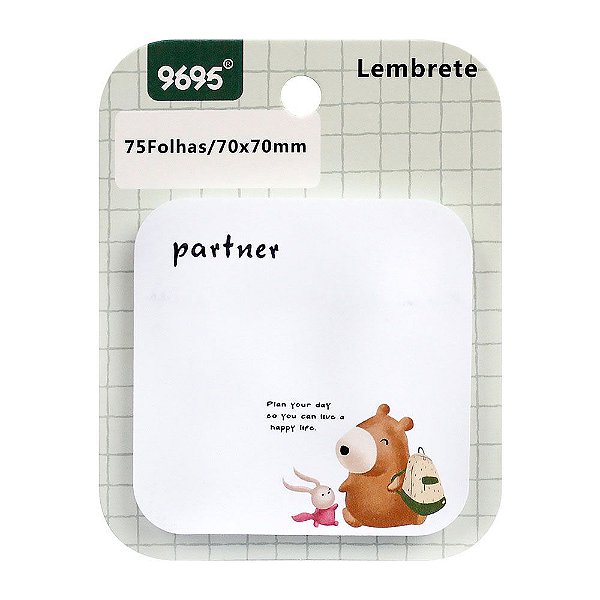 Post-it Sticky Notes Animais 9695 - Verde Urso