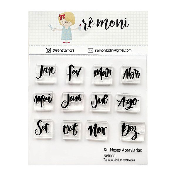 Kit de Carimbos Meses Abreviados Rê Moni - Lilipop