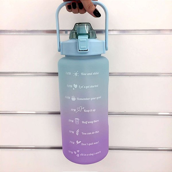 Garrafa de Água Grande 2 Litros 2L Com Canudo