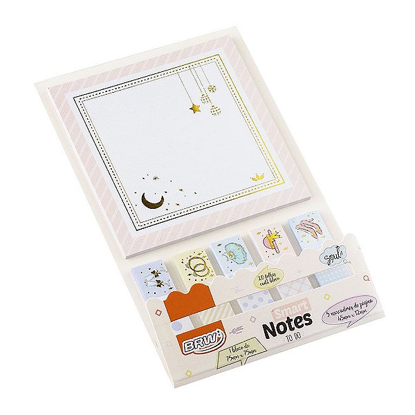 Cartela de Bloco Adesivo Smart Notes To Do Lua | Gato | Amanhecer | Love BRW