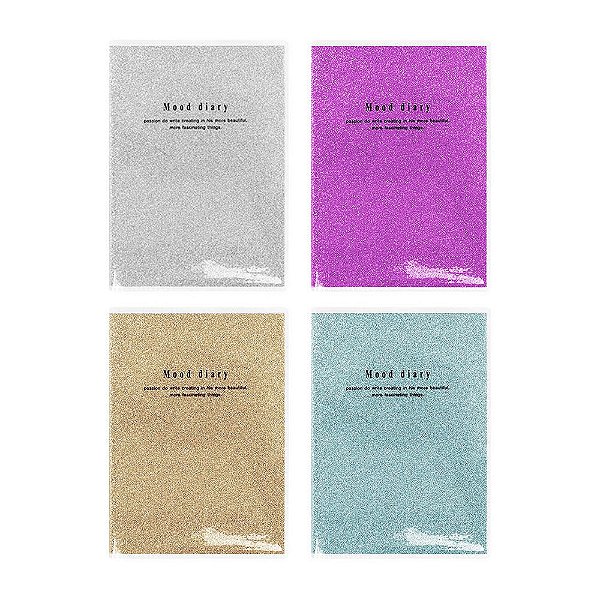 Mini Caderneta Brochura Pautada Glitter