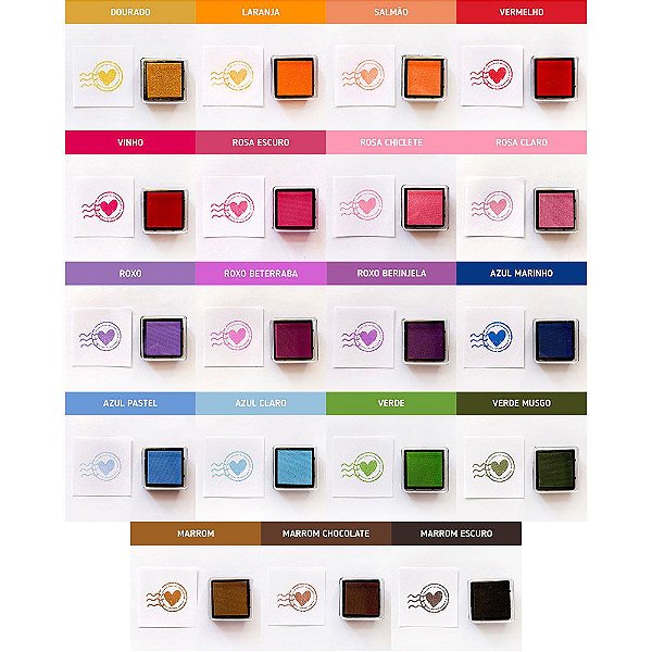 Mini Carimbeira Colorida Várias Cores