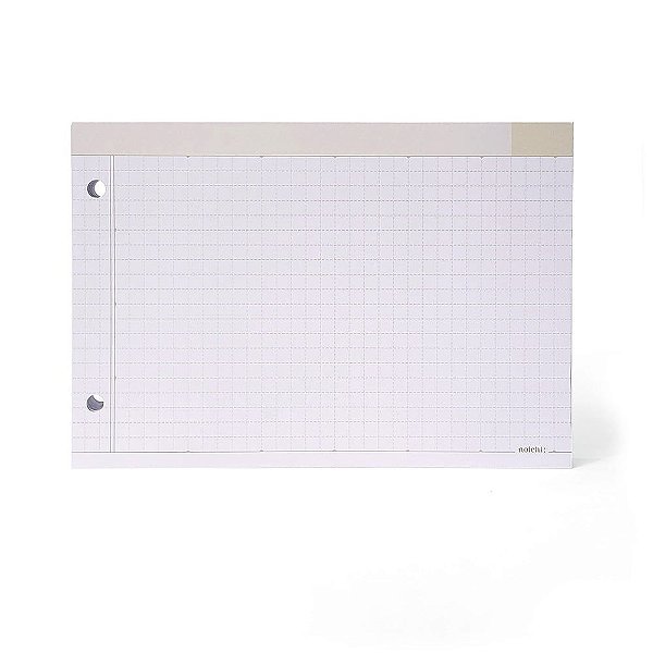 Ficha Quadriculada 2 Furos 50 Folhas 180g Ficha De Estudos Refil Para Fichário e Organizador Notchi A.Craft