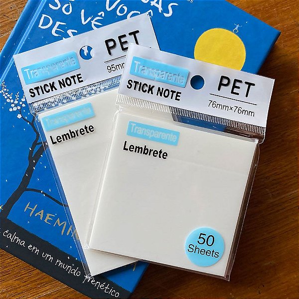 Bloco Autoadesivo Transparente 50 folhas Translúcido Leitoso