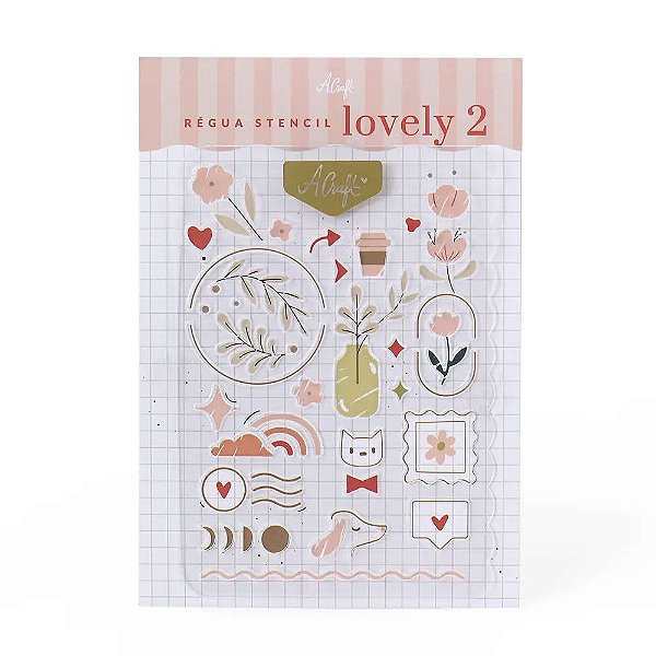 Régua Stencil Lovely 2 para Planner e Bujo
