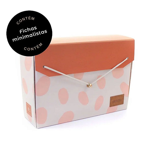Caixa Organizadora Com 150 Fichas Minimalistas 6 Divisórias Fichário de Mesa Notchi A.Craft Pink Giraffe