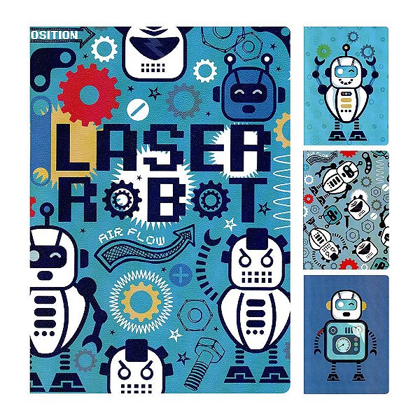 Caderno Brochura Pautado B5 Robôs