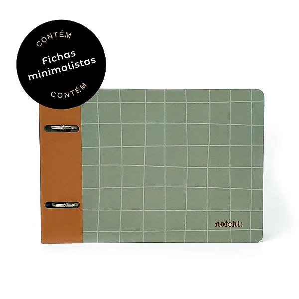 Fichário Com 50 Fichas Minimalistas Pautadas 8 Divisórias Caderno Argolado 2 Furos Notchi A.Craft Crocodile