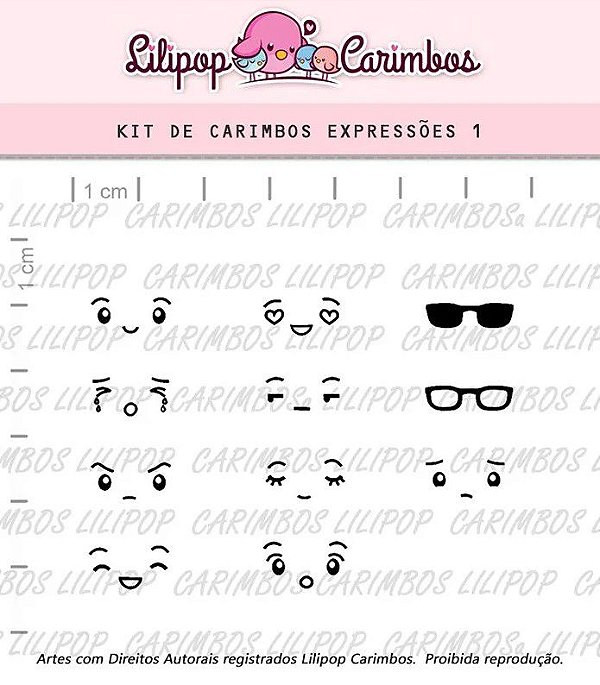 Kit de Carimbos Expressões 1 - Lilipop