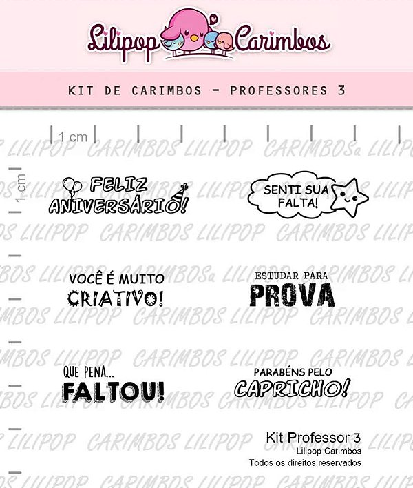 Kit de Carimbos Professor 3 - Lilipop