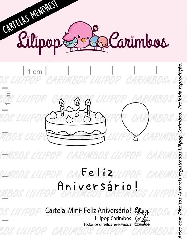 Kit de Carimbos Mini Feliz Aniversário - Lilipop