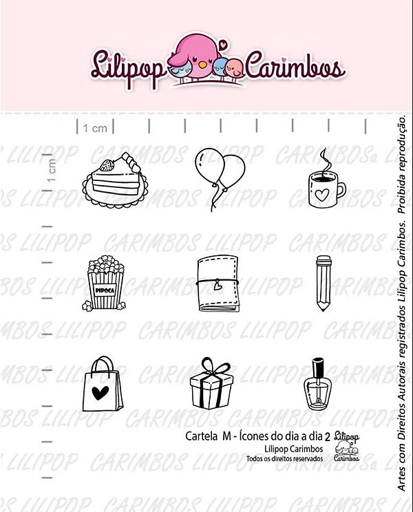 Kit de Carimbos Ícones do Dia a Dia 2 - Lilipop