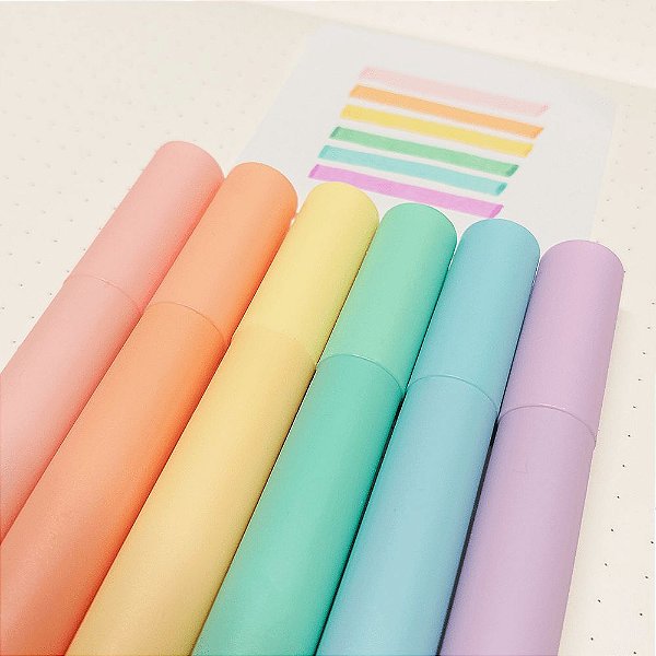 Kit com 6 Marca Textos Tons Pastel