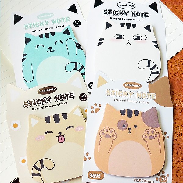 Bloco de Notas Autoadesivo Sticky Notes 9695 - Gatinhos