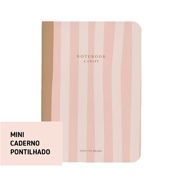 Mini Caderno Pontilhado Pink & Caramel Para Mini Planner A.Craft