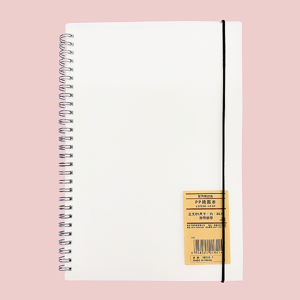 Caderno Espiral Sem Pauta Capa Dura Transparente 80 Folhas