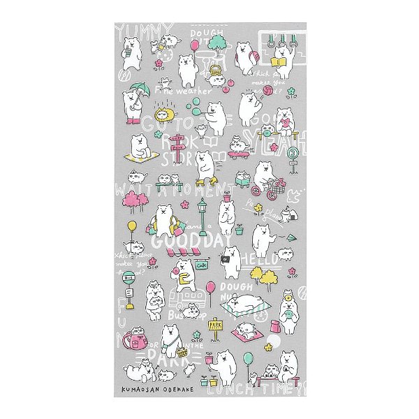 Adesivo Decorativo de Papel - Kumaosan Odekake MW Seals