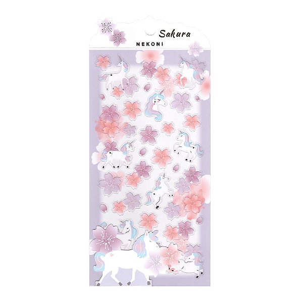 Adesivo Divertido Papel - Unicórnio Nekoni Sakura