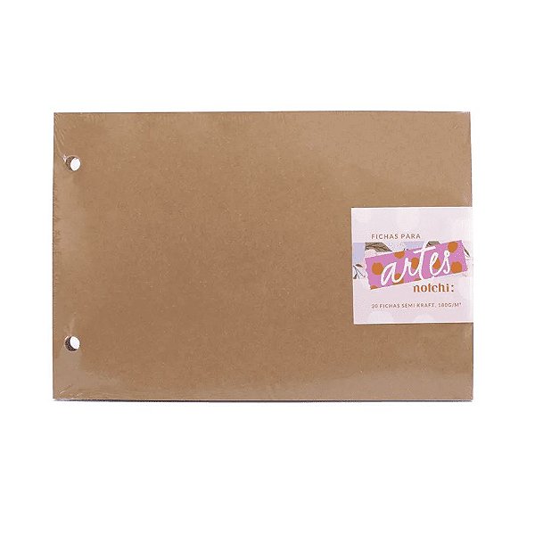 Fichas Para Artes Notchi Semi Kraft 30 Folhas 180g Refil Para Fichário e Organizador Notchi A.Craft