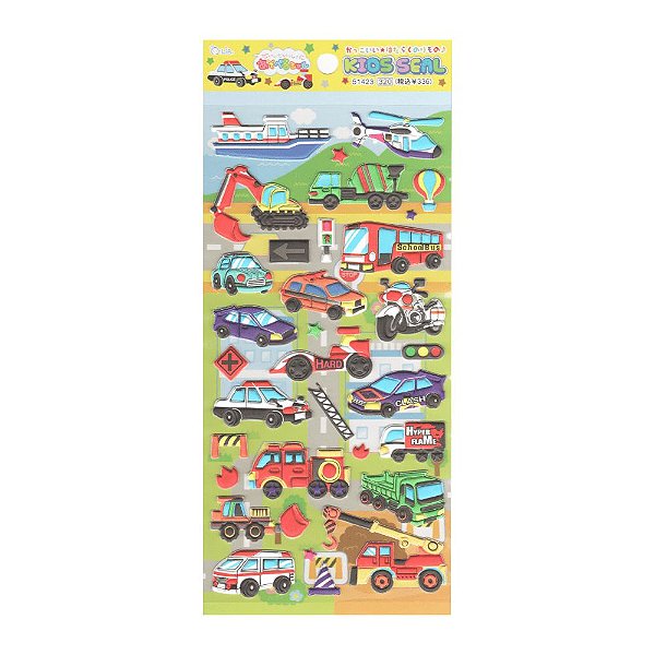 Adesivo Decorativo Puffy Transportes Kids Seal Q-Lia