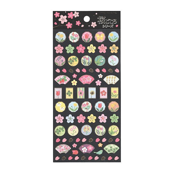 Adesivo Decorativo de Papel - Flores e Leques Mind Wave