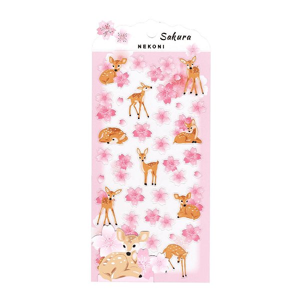 Adesivo Divertido Papel - Cervo  Sakura Nekoni