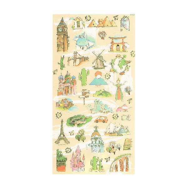 Adesivo Decorativo de Papel - Países Nekoni