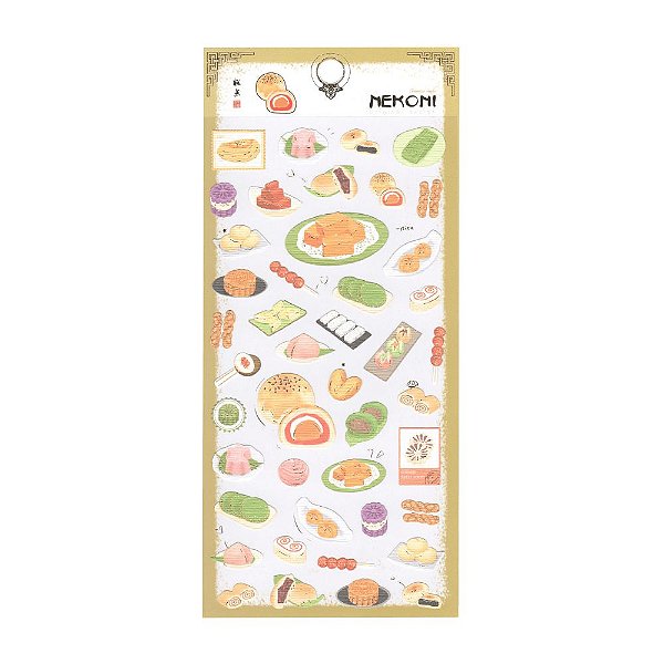 Adesivo Decorativo de Papel - Chinese Sweet Food Nekoni