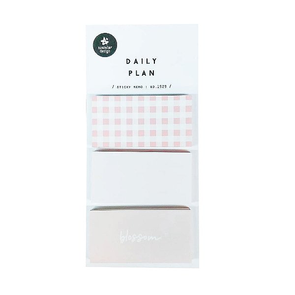 Bloco de Notas Autoadesivo Daily Plan Sticky Memo Tiras Rosa - Suatelier