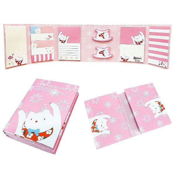 Cartela de Blocos Autoadesivos 6 Partes 12 Blocos Gatinho