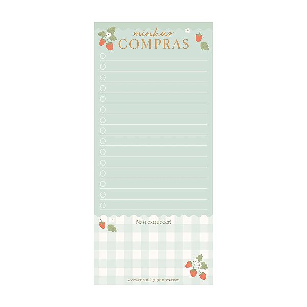 Bloco Destacável Com Imã Notepad Magnético Morango - Cartões Gigantes
