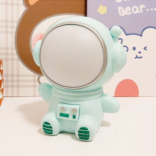 Luminária Portátil Astronauta Verde Água
