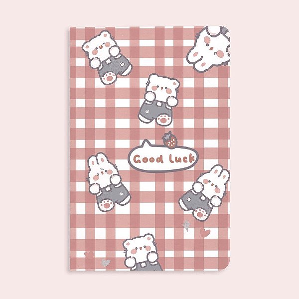 Caderno Brochura Pautado A5 Coelho Good Luck Vinho