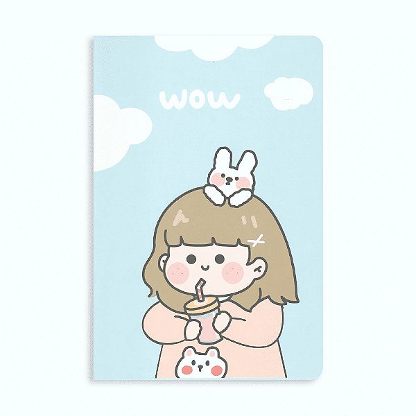 Caderno Brochura Pautado A5 Wow Azul