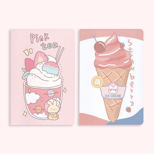 Caderno Brochura Pautado A5 Sobremesas Rosa