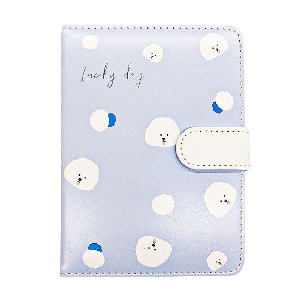Caderno Brochura Com Folhas Ilustradas e Fecho Magnético Soft Touch Lucky Day Poodle