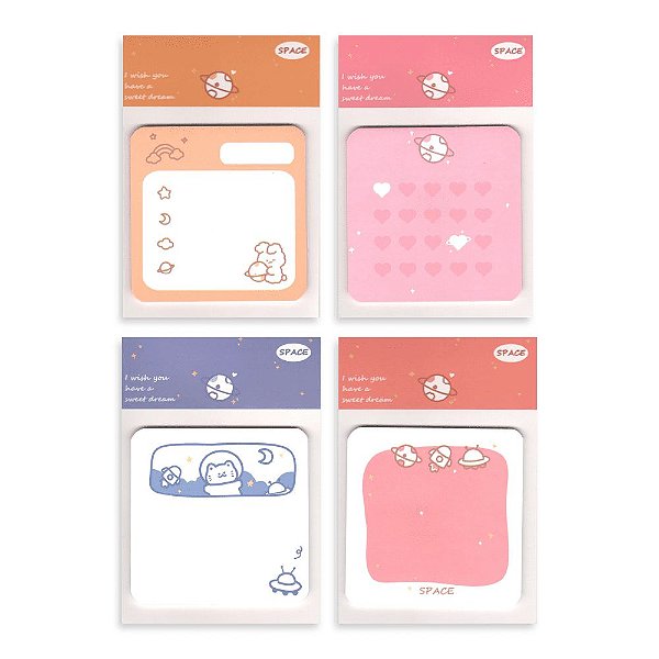 Bloco de Notas Autoadesivo Space 30 Folhas