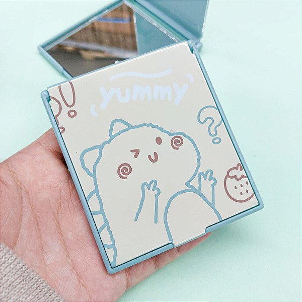 Espelho de Bolso Quadrado Dobrável Dinossauro