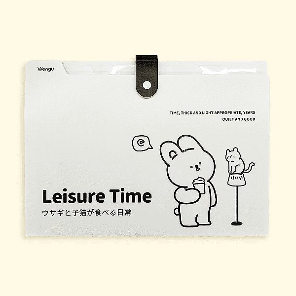 Pasta Sanfonada com Botão A4 Leisure Time 8 Divisórias