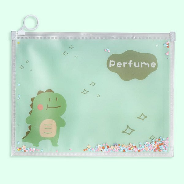 Pasta Zip Bag Multiuso A5 Dinossauro Verde