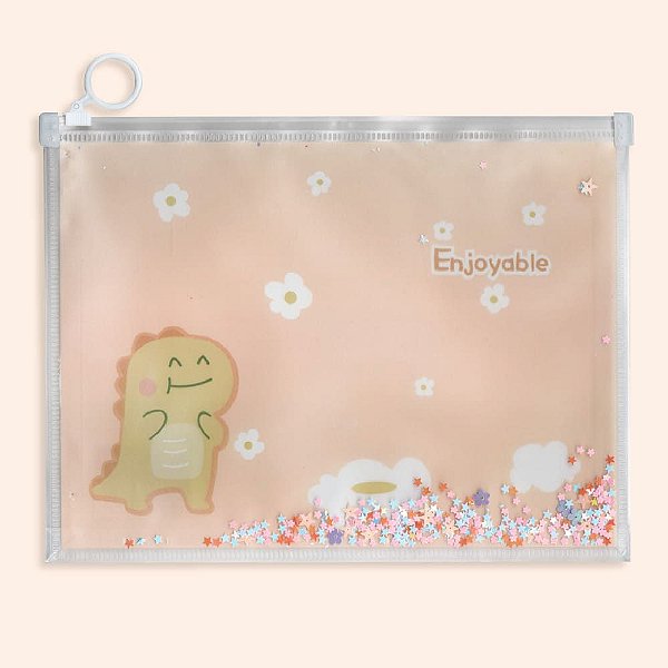 Pasta Zip Bag Multiuso A5 Dinossauro Laranja