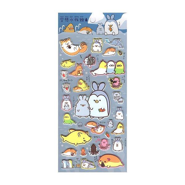 Adesivo Decorativo Puffy Animais MW Seals Mind Wave