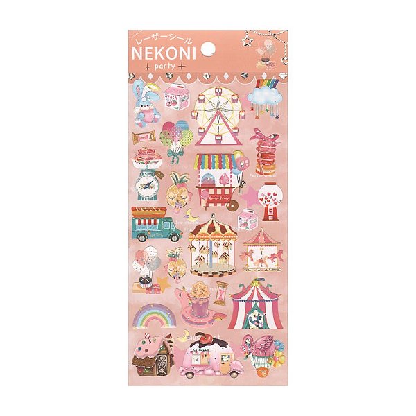Adesivo Decorativo de Papel - Parque de Diversões Nekoni