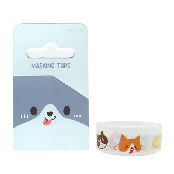 Fita Decorativa Washi Tape Cachorro Azul
