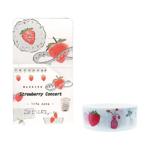 Fita Decorativa Washi Tape Strawberry Concert Morango