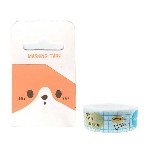 Fita Decorativa Washi Tape Cachorro Amarelo