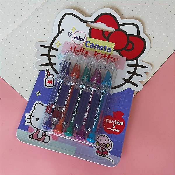 Kit Com 5 Mini Canetas Hello Kitty Leo&Leo